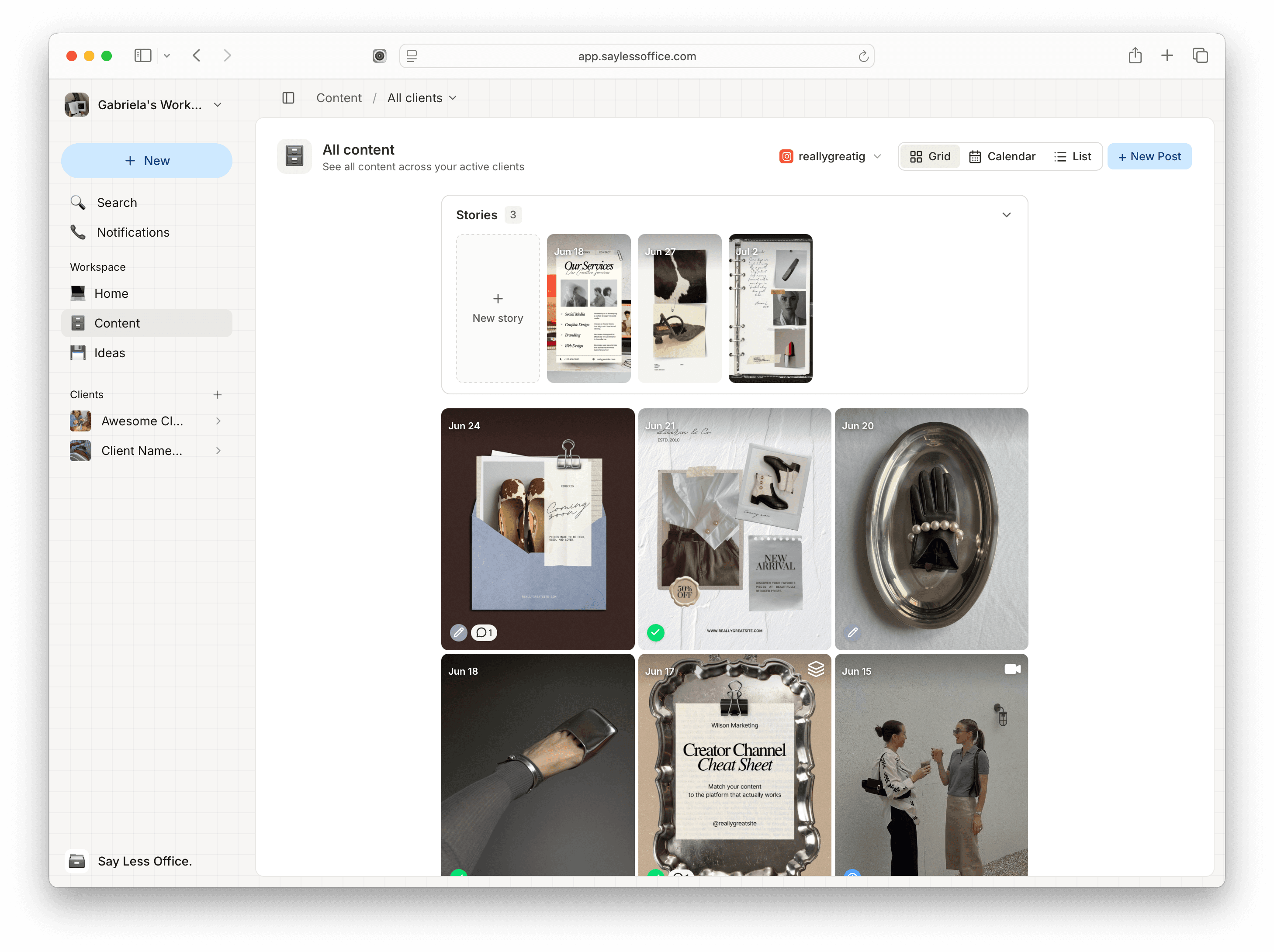 Grid view