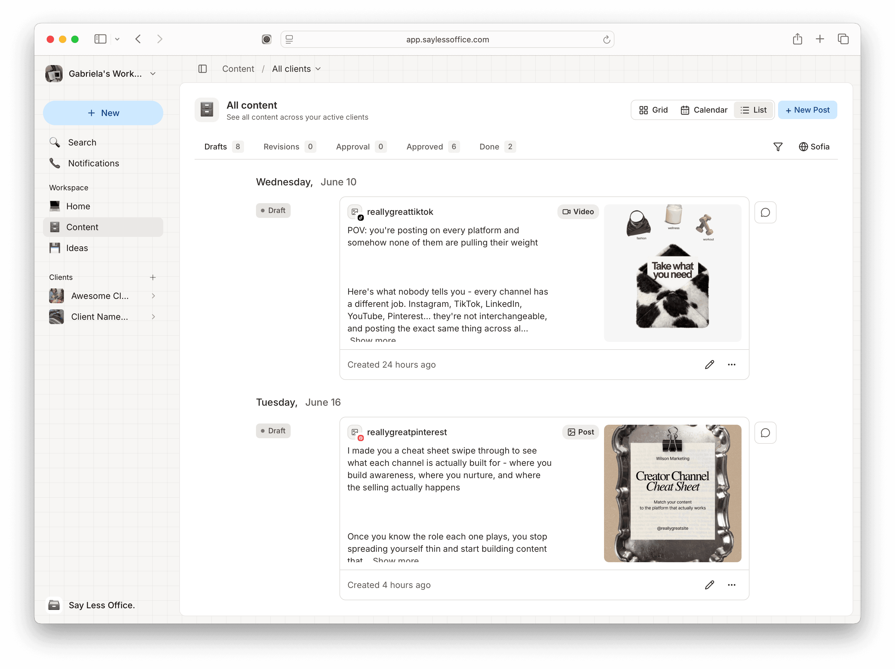 List view